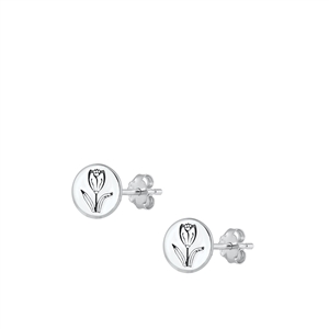 Silver Earrings - Flower