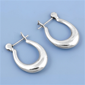 Silver Hollow Hoop Earrings