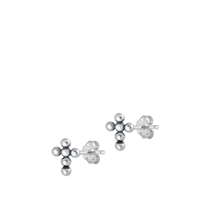 Silver Earrings - Cross