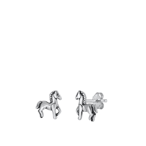 Silver Earrings - Horse