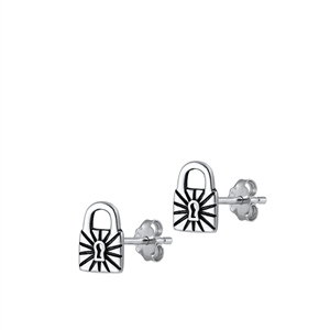 Silver Earrings - Padlock