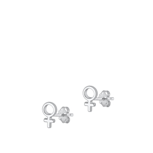 Silver Earrings - Female Symbol