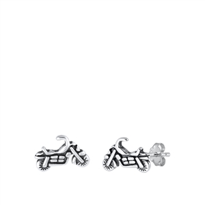 Silver Earrings - Motorcycle