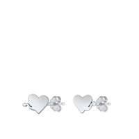 Silver Earrings - Heart w/ Tail