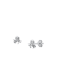 Silver Earrings - Octopus