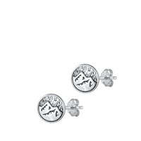 Silver Earrings - Mountain