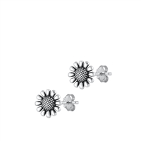 Silver Earrings - Flower