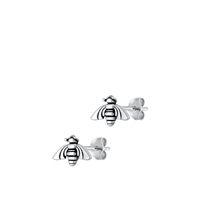 Silver Earrings - Bee