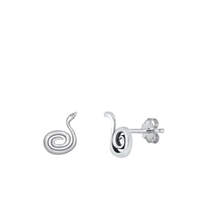 Silver Earrings - Snake