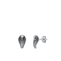 Silver Earrings - Cobra