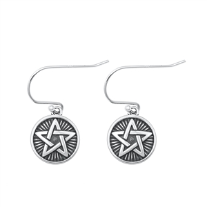 Silver Earrings - Pentagram