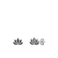 Silver Earrings - Lotus