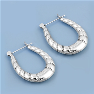Silver Hollow Hoop Earrings