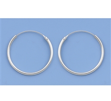 Continuous Hoop Earrings - 1.2 x 22 mm
