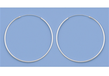 Continuous Hoop Earrings - 1.2 x 40 mm