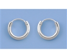Silver Continuous Hoop Earrings - 2 x 10 mm
