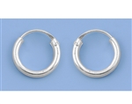 Silver Continuous Hoop Earrings - 2 x 12 mm