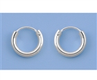 Silver Continuous Hoop Earrings - 2.5 x 12 mm