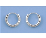 Silver Continuous Hoop Earrings - 2.5 x 14 mm