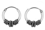 Silver Bali Hoop Earring