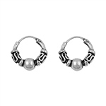 Silver Bali Hoop Earring