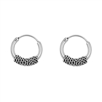 Silver Bali Hoop Earring