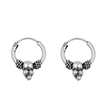 Silver Bali Hoop Earring