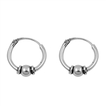 Silver Bali Hoop Earring