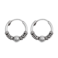 Silver Bali Hoop Earring