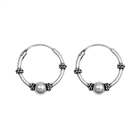 Silver Bali Hoop Earring