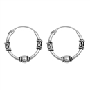 Silver Bali Hoop Earring