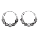 Silver Bali Hoop Earring