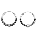 Silver Bali Hoop Earring