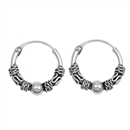 Silver Bali Hoop Earring