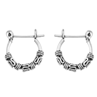 Silver Bali Hoop Earring