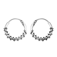 Silver Bali Hoop Earring