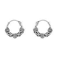 Silver Bali Hoop Earring