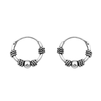 Silver Bali Hoop Earring