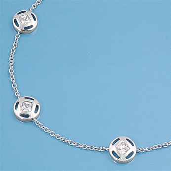 Silver CZ Necklace