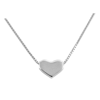 Silver CZ Necklace - Heart