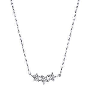 Silver CZ Necklace - Star