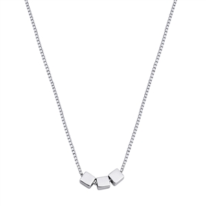 Silver Necklace - Cube