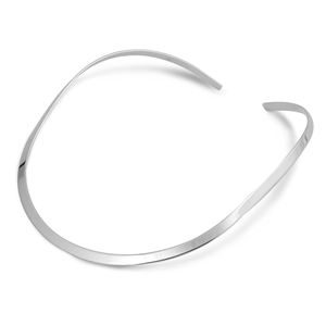 Silver Choker Necklace - Flat