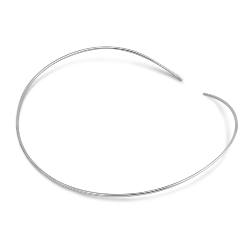 Silver Choker Necklace - Rounded Tube