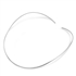 Silver Choker Necklace - Rounded Flat