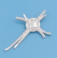 Silver CZ Pendant - Cross