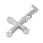Silver Cross Pendant w/ CZ