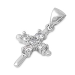 Silver Cross Pendant w/ CZ