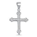 Silver Cross Pendant w/ CZ