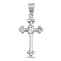 Silver Cross Pendant w/ CZ